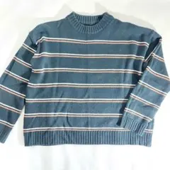 【送料込み】メンズ/トップス/ニット/セーター/ボーダー柄/F/古着