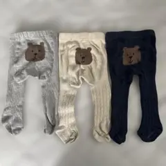 GAP くまけつ 0-12m ベビータイツ3点セット