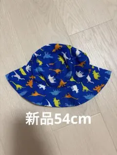 新品バースデイ　恐竜柄 キッズ ハット 帽子 ブルー54cmのサムネイル