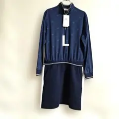 Black&White　ジップアップ　ワンピースL