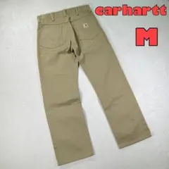 【カーハート】シンプル無地パンツ　ロゴ入りボタン　メンズM 　carhartt
