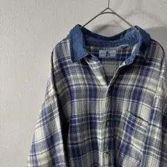 90s~00s ライトフランネルシャツ vintage 古着 チェック柄 XL