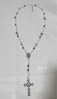 ハンドメイドアクセサリー ビーズネックレス フェアリーグランジ y2kロザリオ