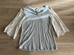 【ローラアシュレイ】レースフレアスリーブのトップス