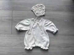 monbebe グローリーショートレッグロンパース　3〜6ヶ月/ボンネット