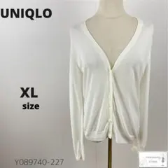 訳あり UNIQLO ユニクロ ライトVネックカーディガン 羽織り 薄手 XL