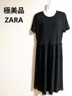 極美品　ZARA 半袖切替ワンピース