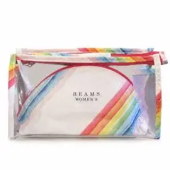 【BEAMS WOMEN’S】レインボー柄 ポーチ2点セット クリアポーチ付のサムネイル