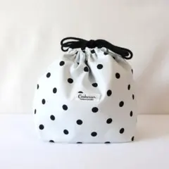 ハンドメイド　保温保冷　お弁当袋　ドット柄