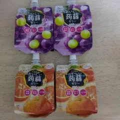 たらみ おいしい蒟蒻ゼリー ぶどう味 150g×2 みかん味 150g×2のサムネイル