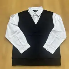 新品☆コムサイズム　フェイクレイヤード長袖シャツ120㎝