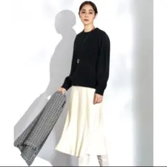 【タグ付】23区 ファインウールフランネルフレアスカート 白 アイボリー 40