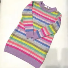 GAP KIDS ストライプ長袖ニットワンピース