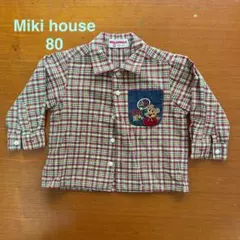 Miki House チェック柄シャツ 80
