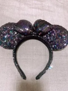 ディズニースパンコールブラックパープルミニーカチューシャ