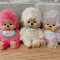 モンチッチCOLORSチェーンマスコット☆パープル＆ピンク＆ベリーピンクセット