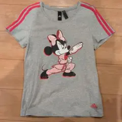 adidas ミニーマウス Tシャツ グレー/ピンク　空手