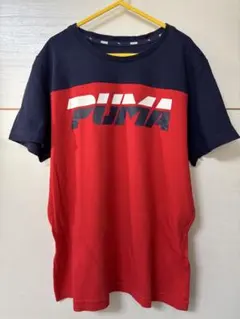 PUMA プーマ キッズ Tシャツ 150 ロゴ 赤 紺