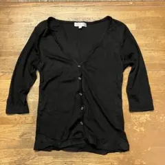 ☆ CINEMA CLUB 7分袖カーディガン 黒 春夏素材