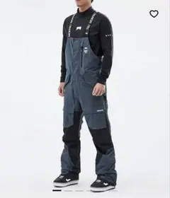 【美品】MONTEC スノーボードビブ「FAWK」スチールブルー サイズM