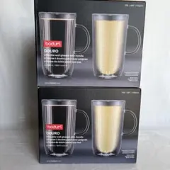 DeLonghi ダブルウォールグラス 400＆480ml各々2個セット合計4個 