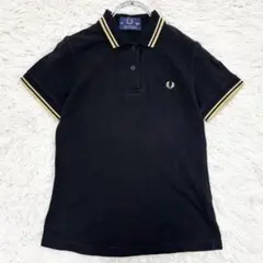 FRED PERRY ポロシャツ 黒 UK10 英国製 金ロゴ 鹿の子 - メルカリ