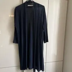 Spick&Span ネイビーロングカーディガン麻100%