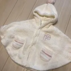 新品未使用【タグ付き】ジェラートピケ　ベビーポンチョ　モコモコ暖か　可愛い　通園