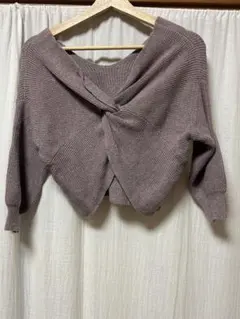 EMODAバックデザインニット ピンクベージュ