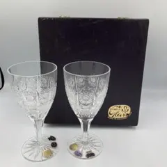 【4908】箱付き未使用◆ボヘミアクリスタル　ボヘミアングラス　ペア