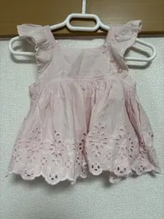 baby GAP ピンク刺繍フリルワンピース 6-12ヶ月