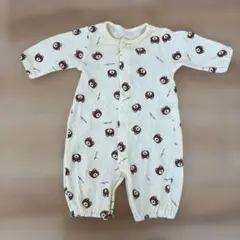 クマ柄ロンパース 50-60cm 綿100%