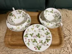 ウェッジウッド ワイルドストロベリーピオニー＆プレート旧刻食器