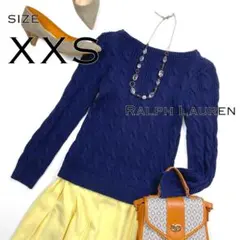 Ralph Laurenラルフローレン コットン製ケーブルニットセーターS紺