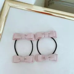 ハンドメイド　リボン　ヘアゴム　２つセット