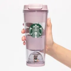 ジェラピケ スタバ ベア スノードーム ボーダータンブラー ピンク 新品未使用