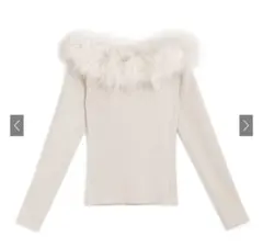 ファーオフショルダーニットトップス　GRL an1271