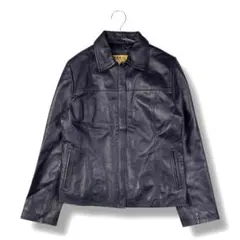 希少色 レザージャケット ジップアップジャケット パープル L
