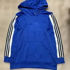 adidasパーカートレーナー裏起毛 ブルー　160cm