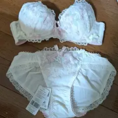 花柄刺繍ブラジャーショーツセット C70 Mサイズ　リサマリ　フロール