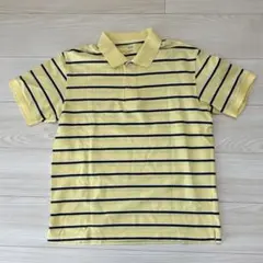 UNIQLO ユニクロ　ドライカノコボーダーポロシャツ　サイズL イエロー黄色