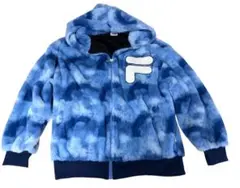 FILA あったかモコモコ　フェイクファーブルゾンブルー