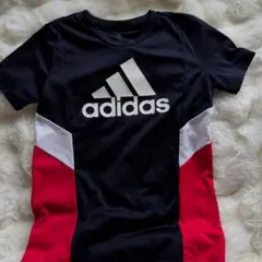 adidas Tシャツ J152 黒 赤 白