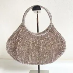 アンテプリマ　スタンダード　ラウンド　横型　ピンクシルバー　ワイヤーバッグ