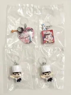 ペコちゃんお菓子のめじるしアクセサリー4種セット　ミルキー　ポコ　チョコ