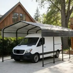 カーポート ガレージ 車庫 倉庫 奥6m×幅3m×高さ2.6m スチール車庫