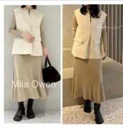 ♡ミラオーウェン♡セットアップ♡セレモニー♡ベスト♡ホワイト&ベージュ♡美品♡