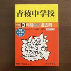 青稜中学校　2022年度用　スーパー過去問　声の教育社　中学受験