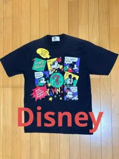 Mickey Disney ミッキーマウス コミック柄 Tシャツ ブラック Lのサムネイル