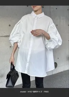 Bonjour Sagan 裾フレア バルーンスリーブ シャツ ブラウス